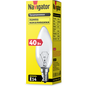 Лампа Navigator 94 303 NI-B-40-230-E14-CL (КНР). Фото 2