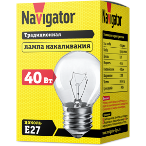 Лампа Navigator 94 310 NI-C-40-230-E27-CL (КНР). Фото 2