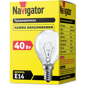 Лампа Navigator 94 314 NI-C-40-230-E14-CL (КНР). Фото 2