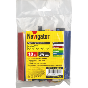 Термо трубка Navigator 71 192 NST-4-12-10-34-M (34 шт/упак). Фото 2