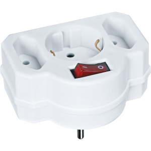 Разветвитель Navigator 94 698 NAD-3-R2F-WH 3 гн. (в ряд) 1гн с/з 2гн б/з. Фото 1