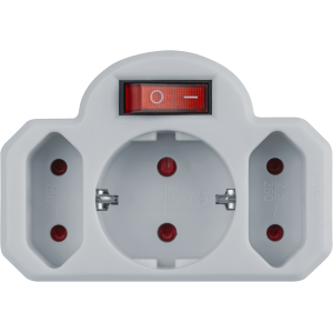 Разветвитель Navigator 94 698 NAD-3-R2F-WH 3 гн. (в ряд) 1гн с/з 2гн б/з. Фото 2