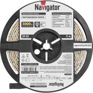 СД Лента Navigator 71 402 NLS-3528WW60-4.8-IP20-12V R5. Фото 3