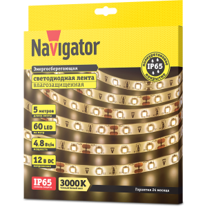 СД Лента Navigator 71 403 NLS-3528WW60-4.8-IP65-12V R5. Фото 3