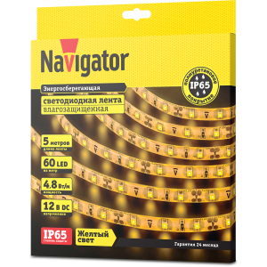 СД Лента Navigator 71 407 NLS-3528Y60-4.8-IP65-12V R5. Фото 2