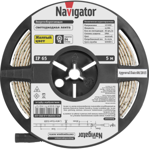 СД Лента Navigator 71 407 NLS-3528Y60-4.8-IP65-12V R5. Фото 3