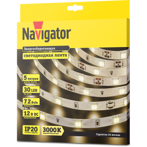 СД Лента Navigator 71 414 NLS-5050WW30-7.2-IP20-12V R5. Фото 3