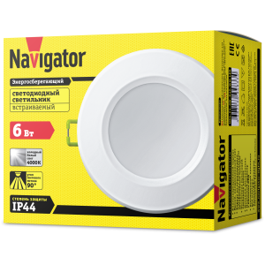 Светильник Navigator 94 833 NDL-P1-6W-840-WH-LED (аналог R63 60 Вт)(d100). Фото 3
