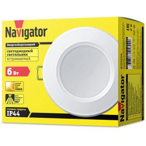 Светильник Navigator 94 899 NDL-P1-6W-830-WH-LED (аналог R63 60 Вт)(d100). Фото 3