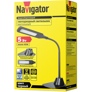 Светильник Navigator 71 565 NDF-D007-5W-5K-BL-LED на основании, черный. Фото 2