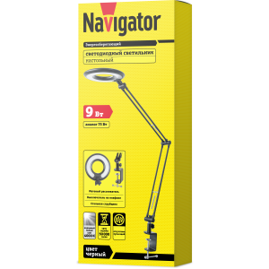 Светильник Navigator 71 574 NDF-C005-9W-4K-BL-LED на струбцине, чёрный. Фото 2