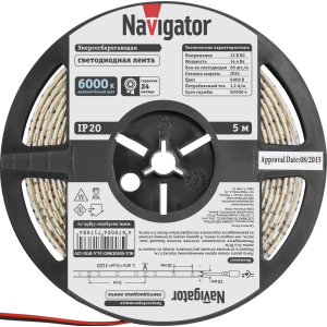 СД Лента Navigator 71 768 NLS-5050СW60-14.4-IP20-12V R5. Фото 2
