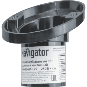 Патрон электрический Navigator 71 607 NLH-BL-W1-E27 карб. настен наклон, Е27. Фото 3
