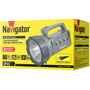 Фонарь Navigator 71 596 NPT-SP14-ACCU Прожект. 3Вт LED, 200лм, АКБ 3Ач.. Фото 2