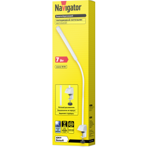 Светильник Navigator 71 838 NDF-С007-7W-6K-WH-LED на струбцине, белый. Фото 2