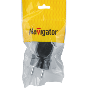 Вилка Navigator 61 360 NCA-PL02-16A-E-BL прямая с/з черная. Фото 4