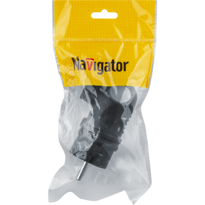 Вилка Navigator 61 367 NCA-PLR01-16A-E-IP44-BL угловая с/з каучук черная. Фото 4