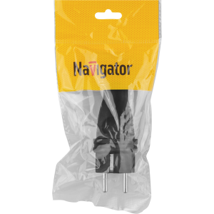 Вилка Navigator 61 368 NCA-PLR02-16A-E-IP44-BL прямая с/з каучук черная. Фото 4