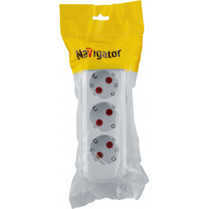 Колодка Navigator 61 584 NCA-BL01-03-E-WH 3гн с/з АБС пластик. Фото 4