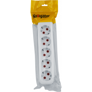 Колодка Navigator 61 588 NCA-BL01-05-E-WH 5гн с/з АБС пластик. Фото 4