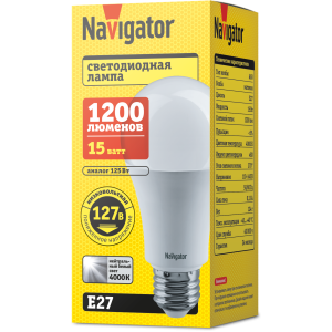 Лампа Navigator 61 441 NLL-A60-15-127-4K-E27. Фото 2