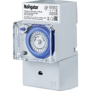 Таймер Navigator 61 560 NTR-A-D01-GR на DIN-рейку электромех.. Фото 1