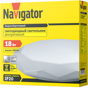 Светильник Navigator 61 754 NBL-R10-18-4K-IP20-LED алмаз. Фото 3