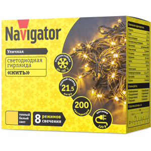 Гирлянда Navigator 61 831 NGF-S01-200WW-10-21.5m-230-C8-BL-IP44. Фото 2