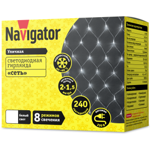 Гирлянда Navigator 61 855 NGF-N01-240CW-12-2x1.5m-230-TR-IP44. Фото 2