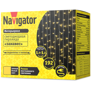 Гирлянда Navigator 61 857 NGF-C01-192WW-10-1.5x1.2m-230-TR-IP20. Фото 2