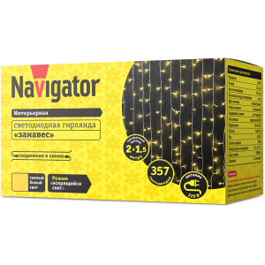 Гирлянда Navigator 61 864 NGF-C01-357WW-8-2x1.5m-230-TR-IP20. Фото 2