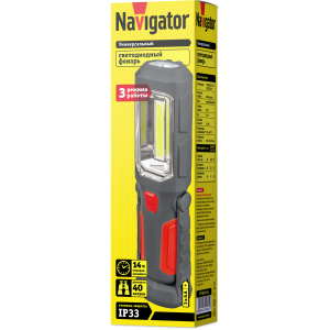 Фонарь Navigator 14 031 NPT-W06-3AA для работы 1LED(0.5Вт)+1COB LED(3Вт),короб.. Фото 4