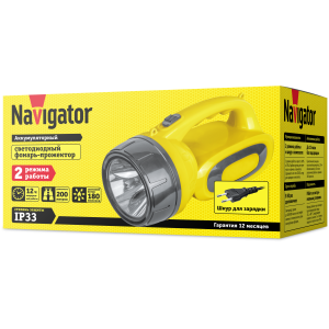 Фонарь Navigator 14 033 NPT-SP19-ACCU Прожект. 3Вт LED, 180лм, АКБ 1,3Ач.. Фото 2