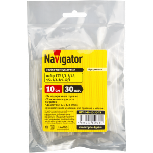 Термо трубка Navigator 14 038 NST-2-10-10-30-TR (30 шт/упак) прозрачные. Фото 2