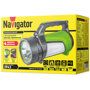 Фонарь Navigator 14 160 NPT-SP20-ACCU Прож/кемп.1CREE+12+12+9LED,акк.3.7В 4.4Ач. Фото 3
