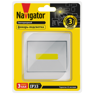 Фонарь Navigator 14 231 NPT-PL03-3AAA Пласт.пушлайт 1COB LEDx3Вт,1реж.. Фото 3