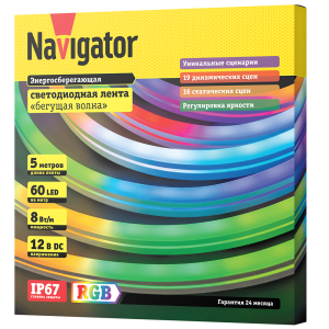 СД Лента Navigator 14 475 NLS-5050RGBM60-8-IP67-12V-NEONLED. Фото 2