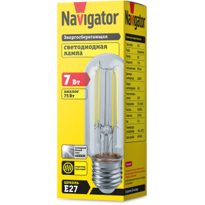 Лампа Navigator 14 442 NLL-F-T39-7-230-4K-E27-CL (110 mm). Фото 2