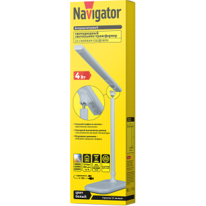 Светильник Navigator 14 480 NDF-D028-4W-MK-WH-LED на основании, белый. Фото 2