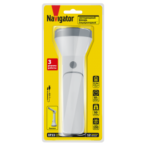 Фонарь Navigator 14 673 NPT-CP23-ACCU Пласт.1LED 3Вт+14LED 2Вт,акк.3.7В,1200. Фото 3