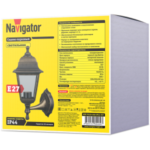 Светильник Navigator 80 489 NOF-PG30-002-IP44-E27 (4 грани черный под бронзу). Фото 2