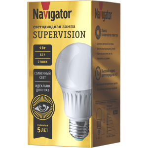 Лампа Navigator 80 548 NLL-A60-9-230-2.7K-E27-FR-SV. Фото 1