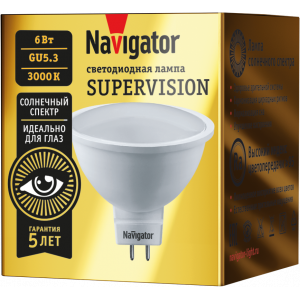 Лампа Navigator 80 551 NLL-MR16-6-230-3K-GU5.3-FR-SV. Фото 2