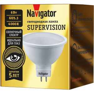 Лампа Navigator 80 552 NLL-MR16-6-230-4K-GU5.3-FR-SV. Фото 2