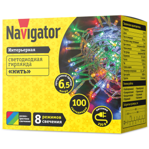 Гирлянда Navigator 80 667 NGF-S01-100RGBY-5-6.5m-230-C8-TR-IP20. Фото 2