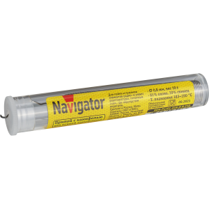 Припой Navigator 93 096 NEM-Pos01-61K-0.8-F10 (ПОС-61, колба, 0.8 мм, 10 гр). Фото 1