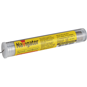 Припой Navigator 93 100 NEM-Pos01-63K-0.8-F10 (ПОС-63, колба, 0.8 мм, 10 гр). Фото 1