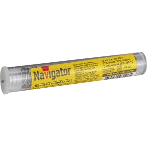 Припой Navigator 93 106 NEM-Pos01-61K-1.5-F20 (ПОС-61, колба, 1.5 мм, 20 гр). Фото 1