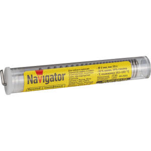 Припой Navigator 93 107 NEM-Pos01-61K-2-F20 (ПОС-61, колба, 2 мм, 20 гр). Фото 1