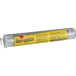 Припой Navigator 93 108 NEM-Pos01-63K-0.8-F20 (ПОС-63, колба, 0.8 мм, 20 гр). Фото 1